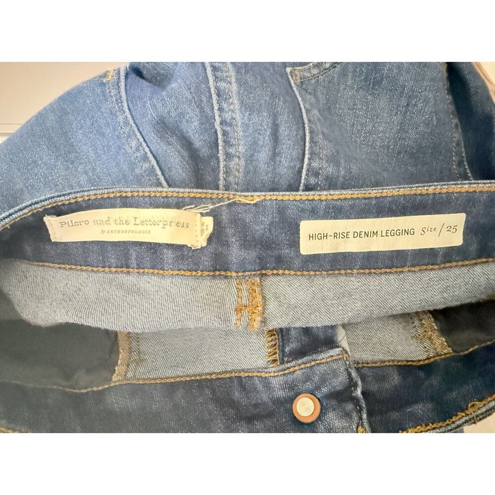 Anthropologie Pilcro And The Letterpress Jeans Womens 25 Mid Rise Denim Legging - Picture 3 of 11